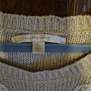 LC Lauren Conrad Women's Beige Knit Sweater